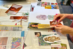 Laboratorio creativo al Polispecialistico Paradiso: collage artistico con immagini e parole per stimolare immaginazione e emozioni